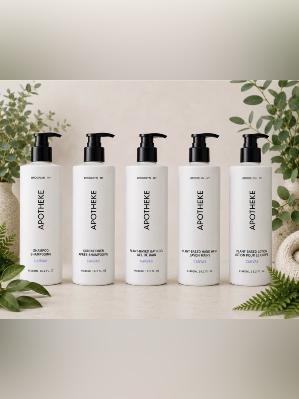 APOTHEKE Canvas Plant-Based Shampoo, Conditioner, Body Wash ,Hand Wash & Lotion